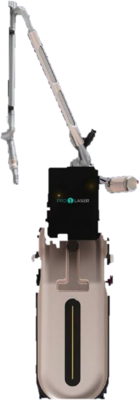 The Pro 1 Quattro laser system, articulated arm extended